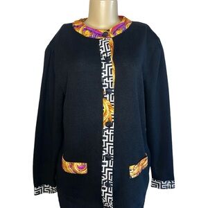 Vintage 80s Anastasia Baroque Print Sweater Cardigan